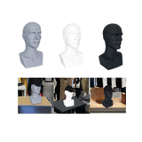 Mannequin Male Head Display Stand Accessory for Scarves, Jewelry 15inch Tall Blue Gray