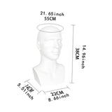 Mannequin Male Head Display Stand Accessory for Scarves, Jewelry 15inch Tall White