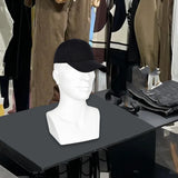 Mannequin Male Head Display Stand Accessory for Scarves, Jewelry 15inch Tall White