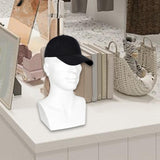 Mannequin Male Head Display Stand Accessory for Scarves, Jewelry 15inch Tall White