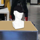 Mannequin Male Head Display Stand Accessory for Scarves, Jewelry 15inch Tall White