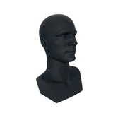 Mannequin Male Head Display Stand Accessory for Scarves, Jewelry 15inch Tall Black