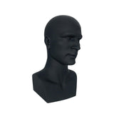 Mannequin Male Head Display Stand Accessory for Scarves, Jewelry 15inch Tall Black