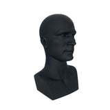 Mannequin Male Head Display Stand Accessory for Scarves, Jewelry 15inch Tall Black