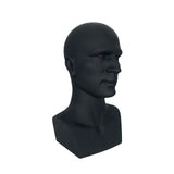 Mannequin Male Head Display Stand Accessory for Scarves, Jewelry 15inch Tall Black