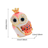 Maxbell Owl Trinket Box Collectible Keepsake Owl Figurine for Unique Women Room Pink