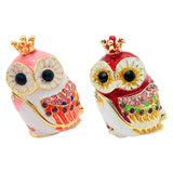 Maxbell Owl Trinket Box Collectible Keepsake Owl Figurine for Unique Women Room Pink