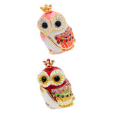 Maxbell Owl Trinket Box Collectible Keepsake Owl Figurine for Unique Women Room Pink