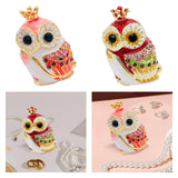 Maxbell Owl Trinket Box Collectible Keepsake Owl Figurine for Unique Women Room Pink