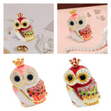 Maxbell Owl Trinket Box Collectible Keepsake Owl Figurine for Unique Women Room Pink
