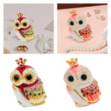 Maxbell Owl Trinket Box Collectible Keepsake Owl Figurine for Unique Women Room Pink