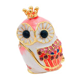 Maxbell Owl Trinket Box Collectible Keepsake Owl Figurine for Unique Women Room Pink