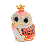 Maxbell Owl Trinket Box Collectible Keepsake Owl Figurine for Unique Women Room Pink