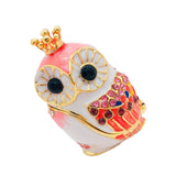 Maxbell Owl Trinket Box Collectible Keepsake Owl Figurine for Unique Women Room Pink