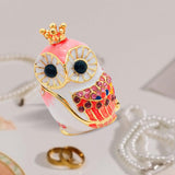 Maxbell Owl Trinket Box Collectible Keepsake Owl Figurine for Unique Women Room Pink