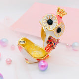 Maxbell Owl Trinket Box Collectible Keepsake Owl Figurine for Unique Women Room Pink