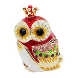 Maxbell Owl Trinket Box Collectible Keepsake Owl Figurine for Unique Women Room Red