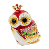 Maxbell Owl Trinket Box Collectible Keepsake Owl Figurine for Unique Women Room Red