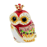 Maxbell Owl Trinket Box Collectible Keepsake Owl Figurine for Unique Women Room Red