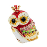 Maxbell Owl Trinket Box Collectible Keepsake Owl Figurine for Unique Women Room Red