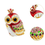 Maxbell Owl Trinket Box Collectible Keepsake Owl Figurine for Unique Women Room Red