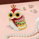 Maxbell Owl Trinket Box Collectible Keepsake Owl Figurine for Unique Women Room Red