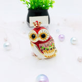 Maxbell Owl Trinket Box Collectible Keepsake Owl Figurine for Unique Women Room Red