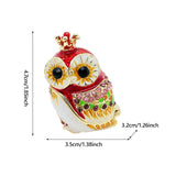 Maxbell Owl Trinket Box Collectible Keepsake Owl Figurine for Unique Women Room Red