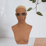 Realistic Mannequin Head Professional Wig Display Stand for Cap Hat Earrings with Shoulder