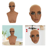 Realistic Mannequin Head Professional Wig Display Stand for Cap Hat Earrings with Shoulder