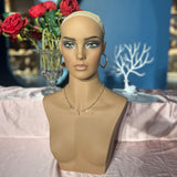 Realistic Mannequin Head Professional Wig Display Stand for Cap Hat Earrings with Shoulder