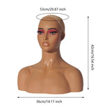 Maxbell Woman Mannequin Head Display Model Lifelike Hat Display Stand for Barbershop