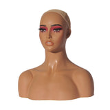 Maxbell Woman Mannequin Head Display Model Lifelike Hat Display Stand for Barbershop