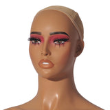 Maxbell Woman Mannequin Head Display Model Lifelike Hat Display Stand for Barbershop