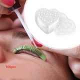 100Pcs Eyelash Extension Glue Tray Adhesive Tray for Grafting Eyelashes Home clear