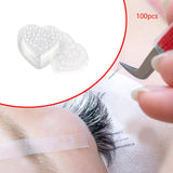 100Pcs Eyelash Extension Glue Tray Adhesive Tray for Grafting Eyelashes Home clear