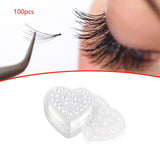 100Pcs Eyelash Extension Glue Tray Adhesive Tray for Grafting Eyelashes Home clear