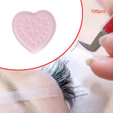 100Pcs Eyelash Extension Glue Tray Adhesive Tray for Grafting Eyelashes Home light pink