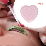 100Pcs Eyelash Extension Glue Tray Adhesive Tray for Grafting Eyelashes Home light pink