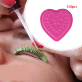 100Pcs Eyelash Extension Glue Tray Adhesive Tray for Grafting Eyelashes Home rose pink