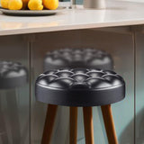 Round Chair Seat Top Stool Chair Seat Top for Meeting Room SPA Office black