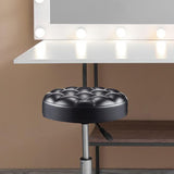 Round Chair Seat Top Stool Chair Seat Top for Meeting Room SPA Office black