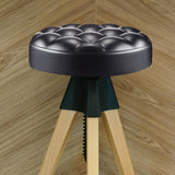 Round Chair Seat Top Stool Chair Seat Top for Meeting Room SPA Office black