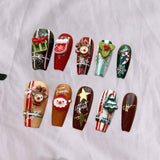 Christmas False Nails Full Cover Festival Holiday Nails Cute for Girls Women S