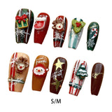 Christmas False Nails Full Cover Festival Holiday Nails Cute for Girls Women S