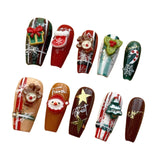 Christmas False Nails Full Cover Festival Holiday Nails Cute for Girls Women S