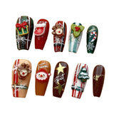 Christmas False Nails Full Cover Festival Holiday Nails Cute for Girls Women S