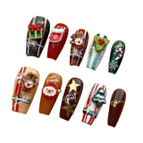 Christmas False Nails Full Cover Festival Holiday Nails Cute for Girls Women S