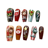 Christmas False Nails Full Cover Festival Holiday Nails Cute for Girls Women S