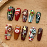 Christmas False Nails Full Cover Festival Holiday Nails Cute for Girls Women S